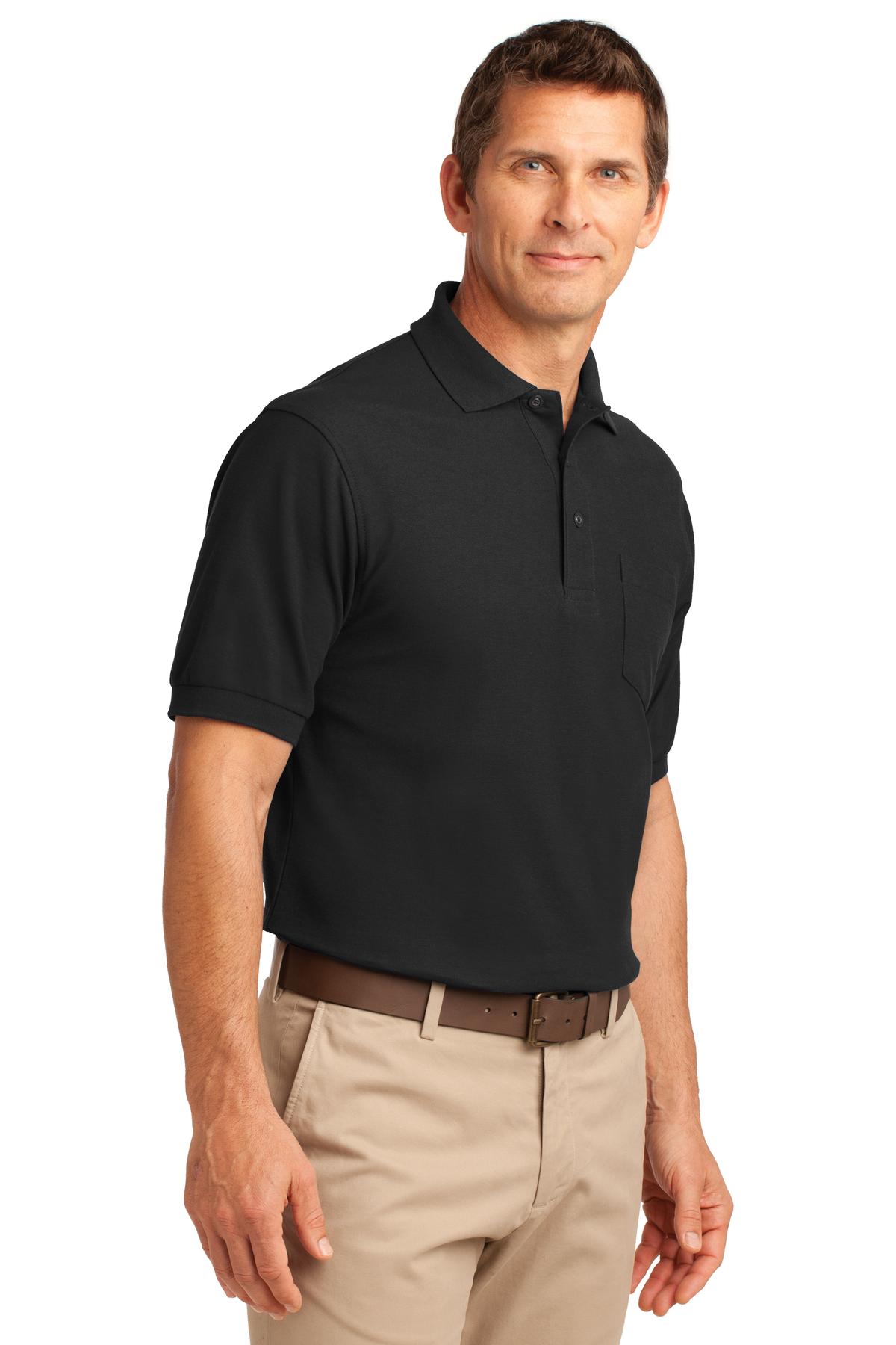 Port Authority Silk Touch Polo With Pocket.