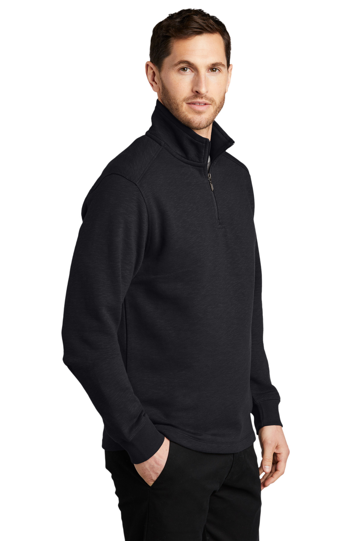 Port Authority Slub Fleece 1/4-Zip Pullover.