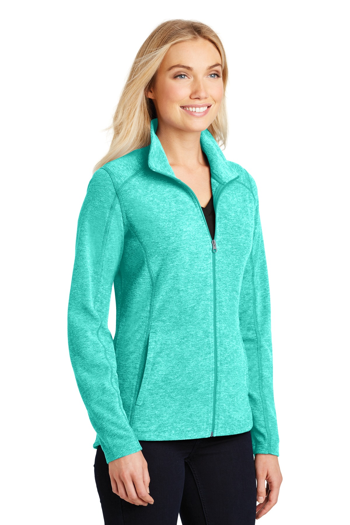 Port Authority Women's Heather Microfleece Full-Zip Jacket.