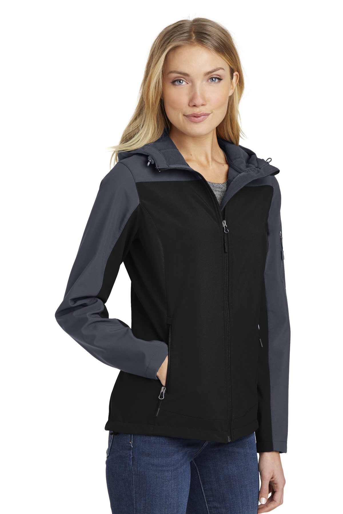 Port Authority Women's Hooded Core Soft Shell Jacket.