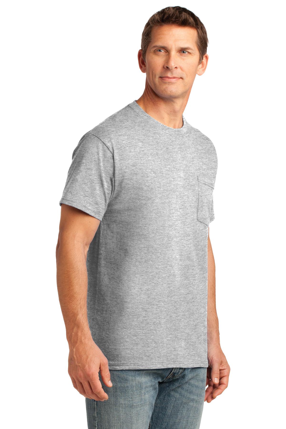 Port & Company Core Cotton Pocket Tee.