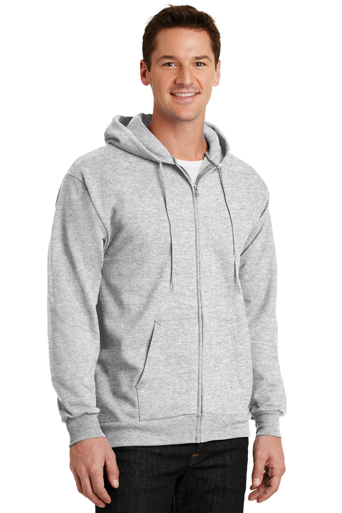 Port & Company Essential Fleece Full-Zip Hooded Sweatshirt.