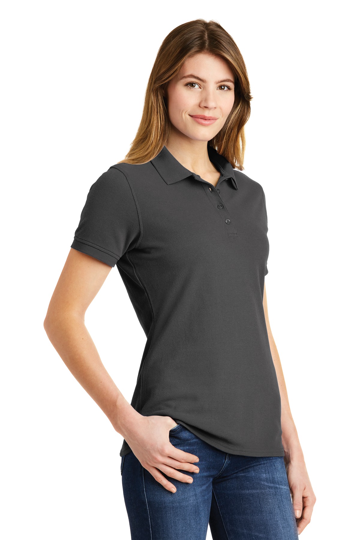 Port & Company Ladies Combed Ring Spun Pique Polo.