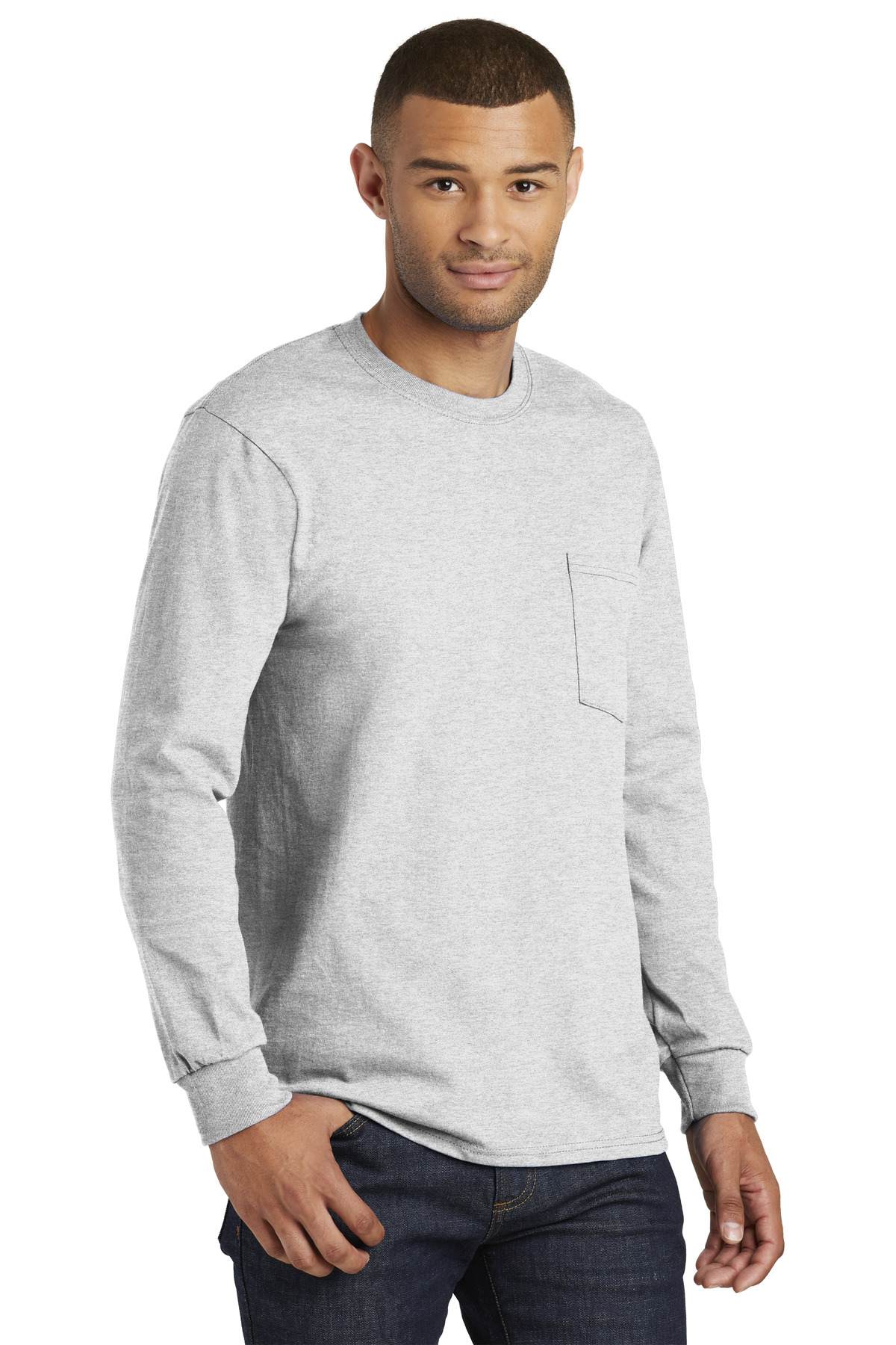 Port & Company Tall Long Sleeve Essential Pocket Tee.