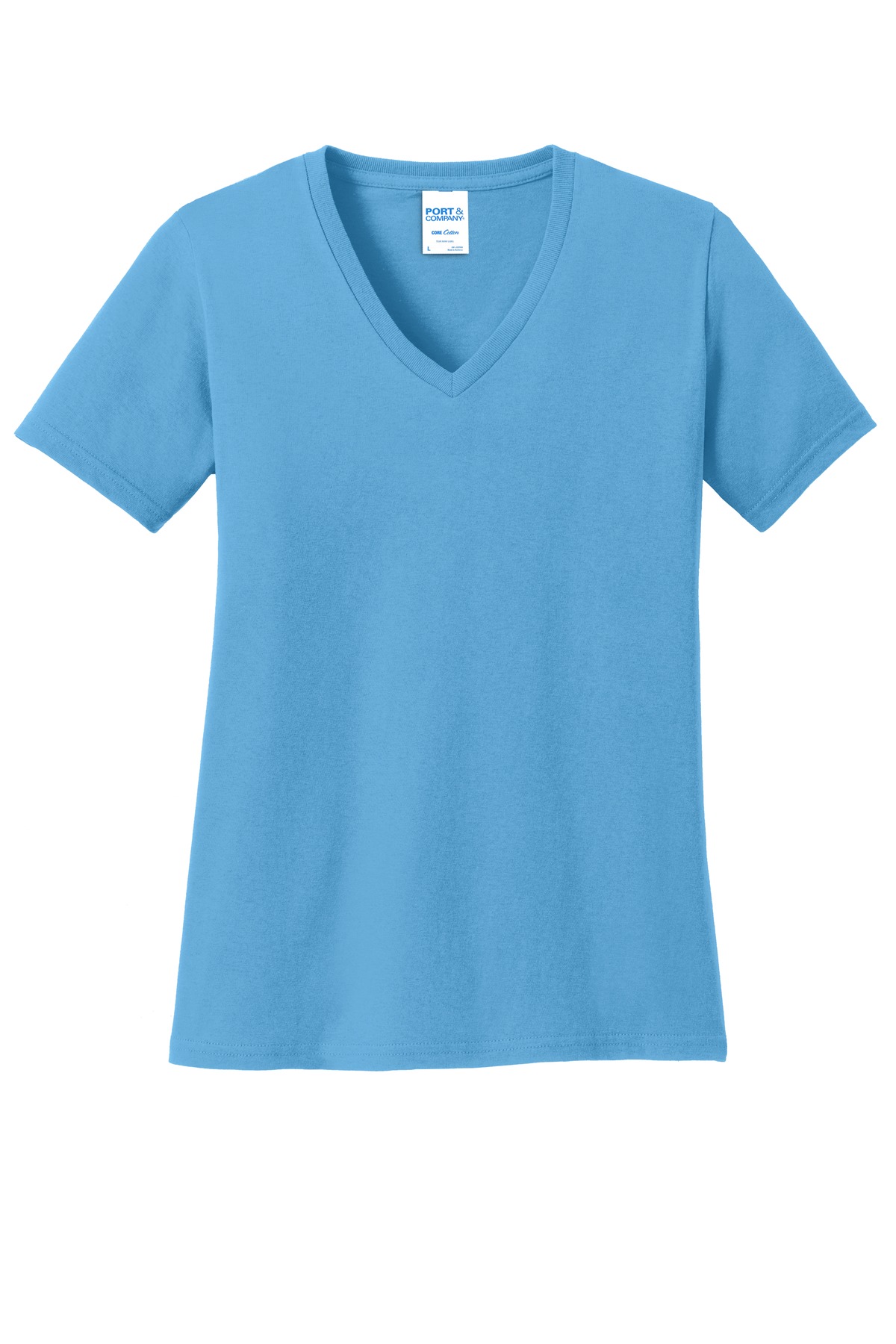 Port & Company Women's Core Cotton V-Neck Tee.