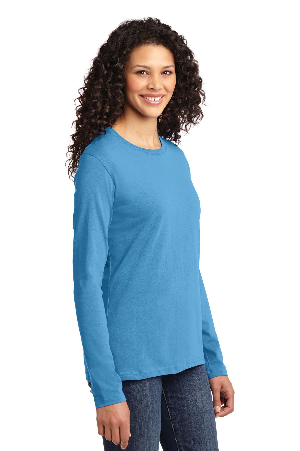 Port & Company Women's Long Sleeve Core Cotton Tee.