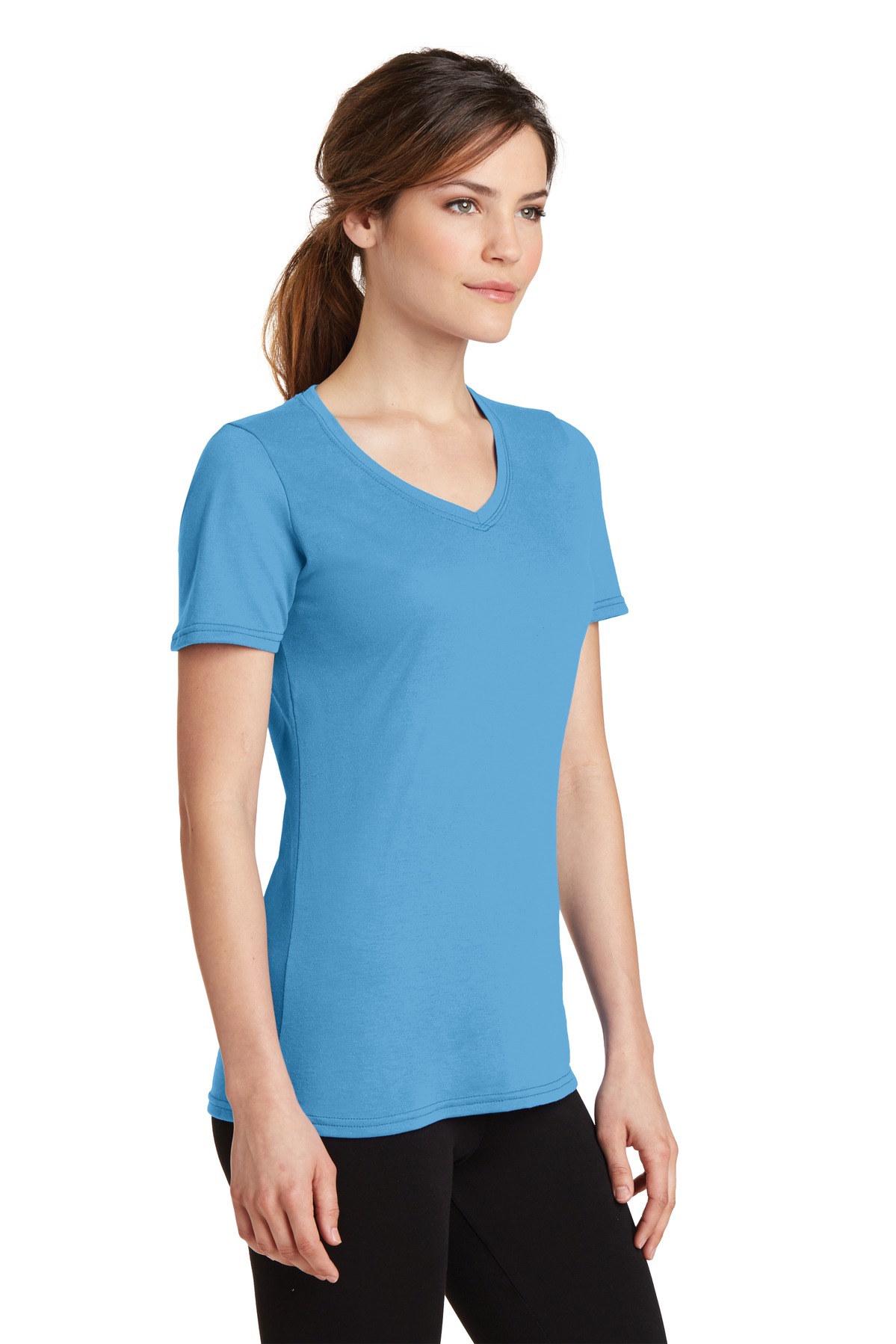 Port & Company Women's Performance Blend V-Neck Tee.