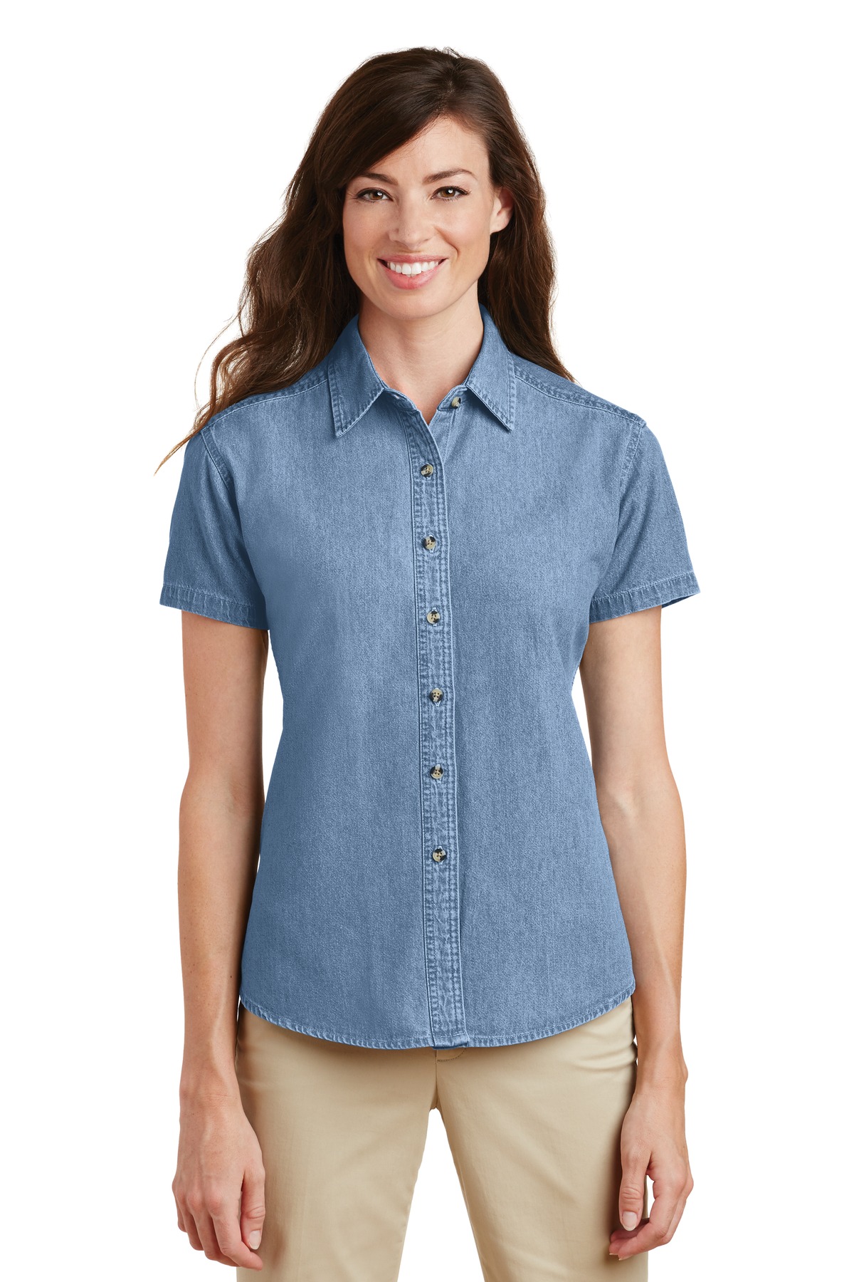 Port & Company Women's Short Sleeve Value Denim Shirt.