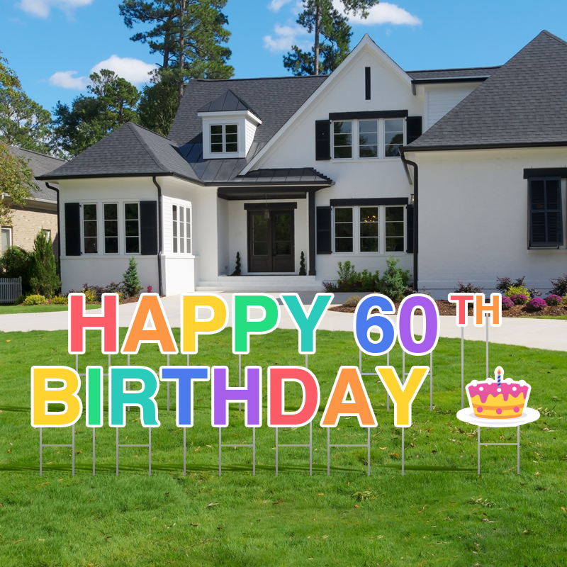 Pre-Packaged Happy 60th Birthday Yard Letters