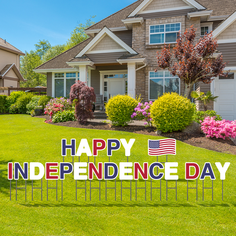 Pre-Packaged Happy Independence Day Yard Letters