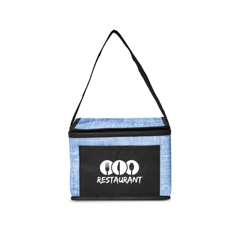 Denim Pattern Non-Woven 6-Pack Lunch Bag