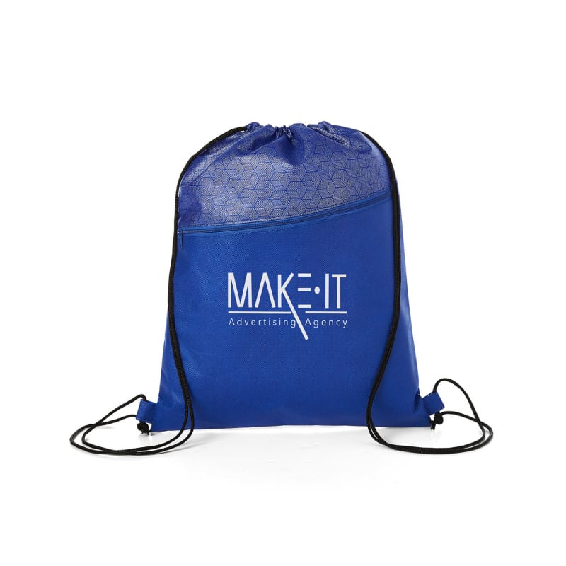 Hexagon Pattern Non-Woven Drawstring Backpack