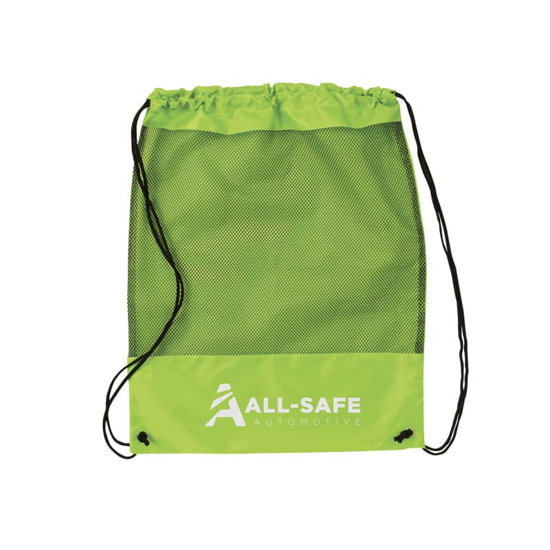 Mesh Panel Drawstring Backpack