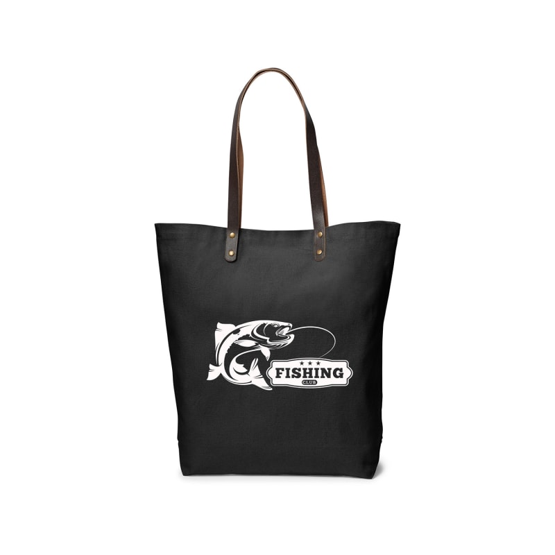 Urban Cotton Tote With Leather Handles