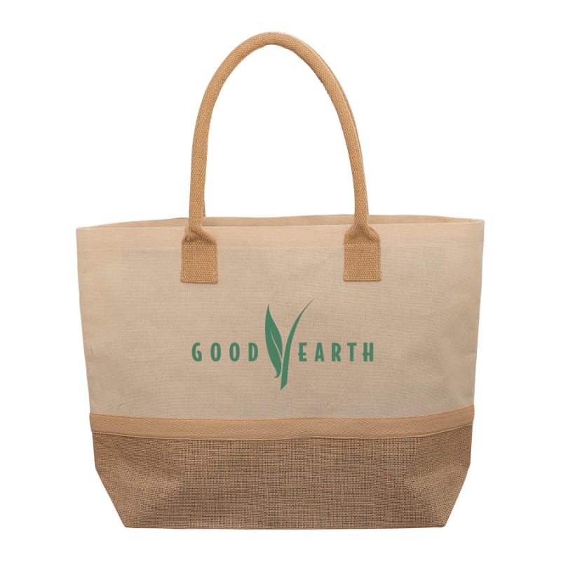 Wanderlust Laminated Jute And Canvas Tote