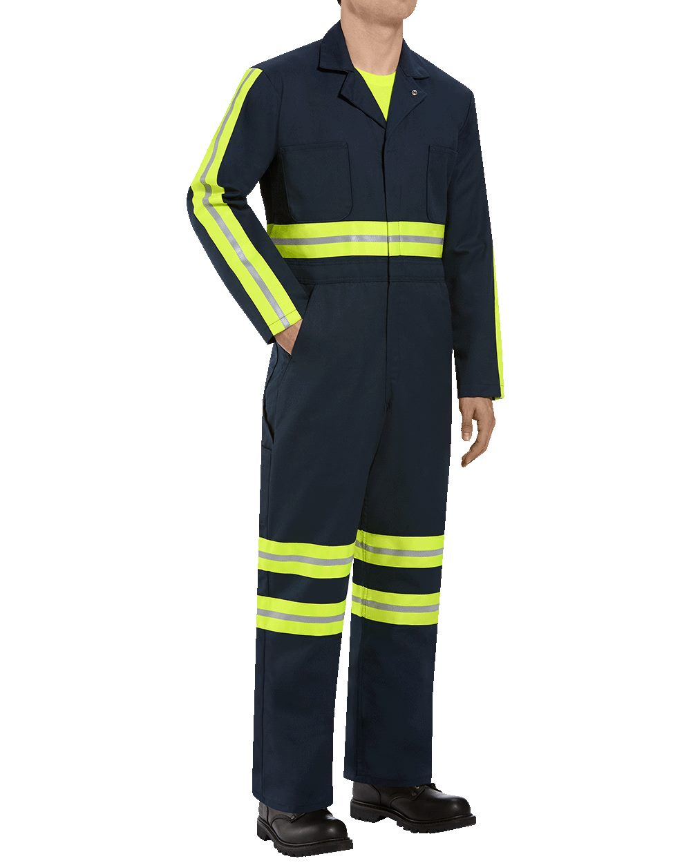 Red Kap Men's Enhanced Visibility Action Back Coverall - CT10EN