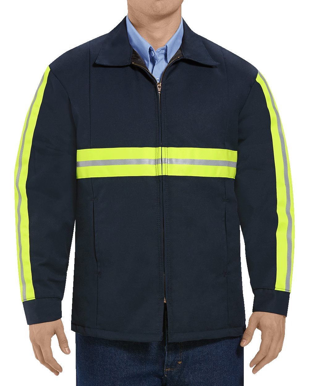 Red Kap Men's Enhanced Visibility Perma-Lined Panel Jacket - JT50EN