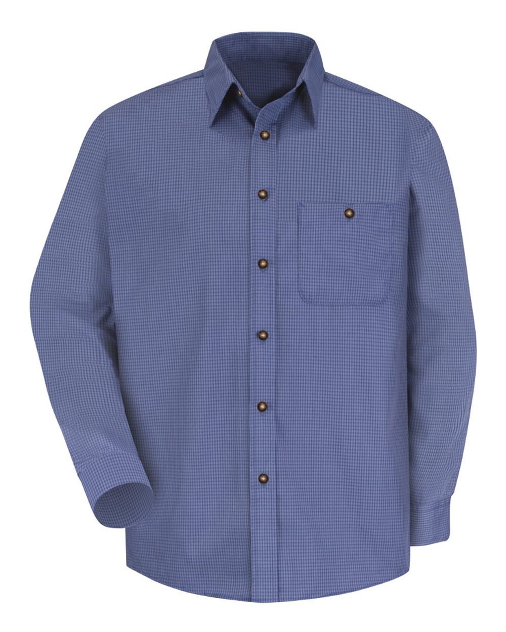 Red Kap Men's Mini-Plaid Uniform Long Sleeve Shirt - SP74