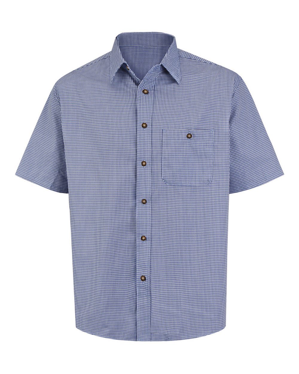Red Kap Men's Mini-Plaid Uniform Short Sleeve Shirt - SP84