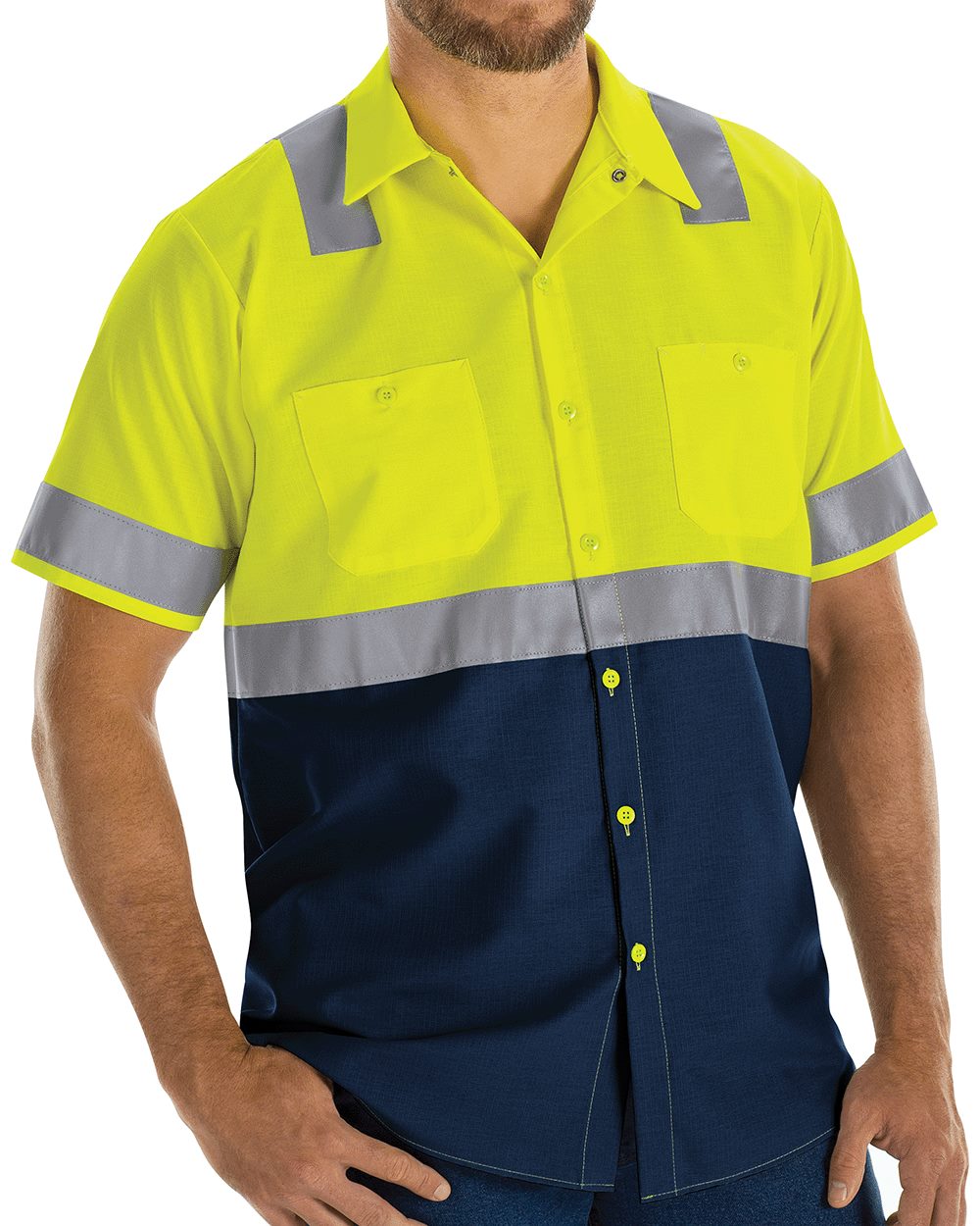 Red Kap Men's Tall Enhanced & Hi-Visibility Work Shirt - SY24T