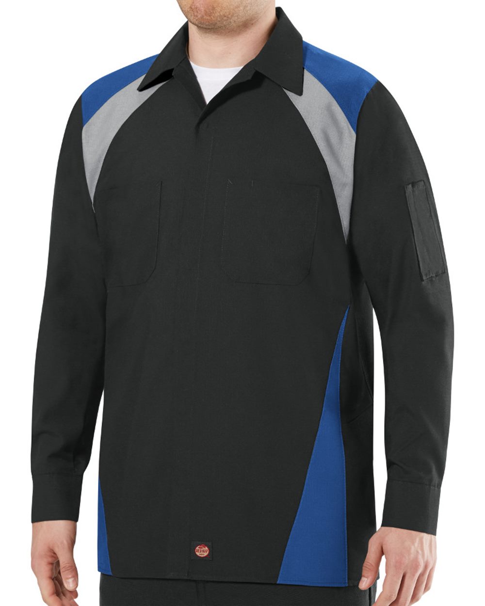 Red Kap Men's Tall Long Sleeve Tri-Color Shop Shirt - SY18T