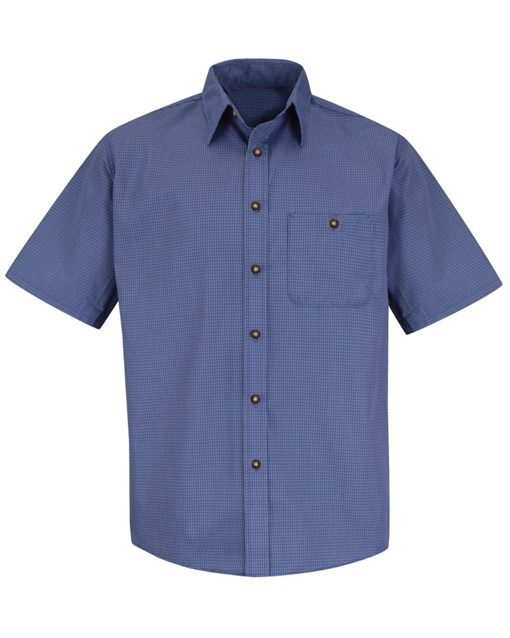 Red Kap Men's Tall Mini-Plaid Uniform Short Sleeve Shirt - SP84T