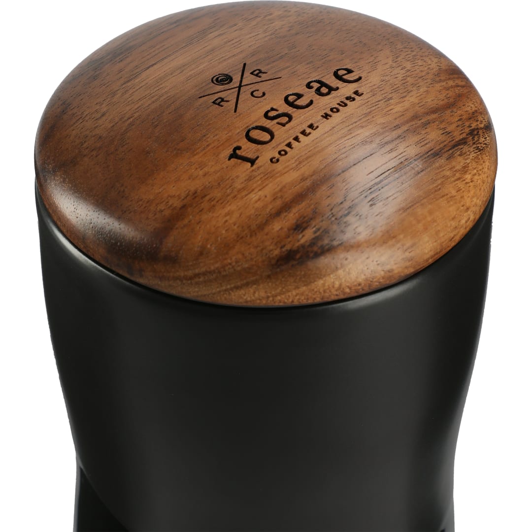 Reno Double Wall Ceramic Tumbler W/Wood Lid 10oz