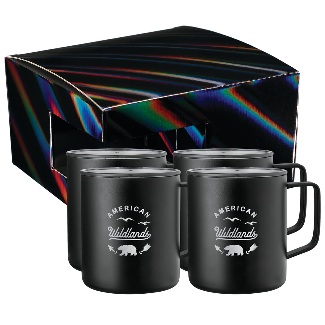 Rover Camp Mug 14oz Powder Coated 4 In 1 Gift Set