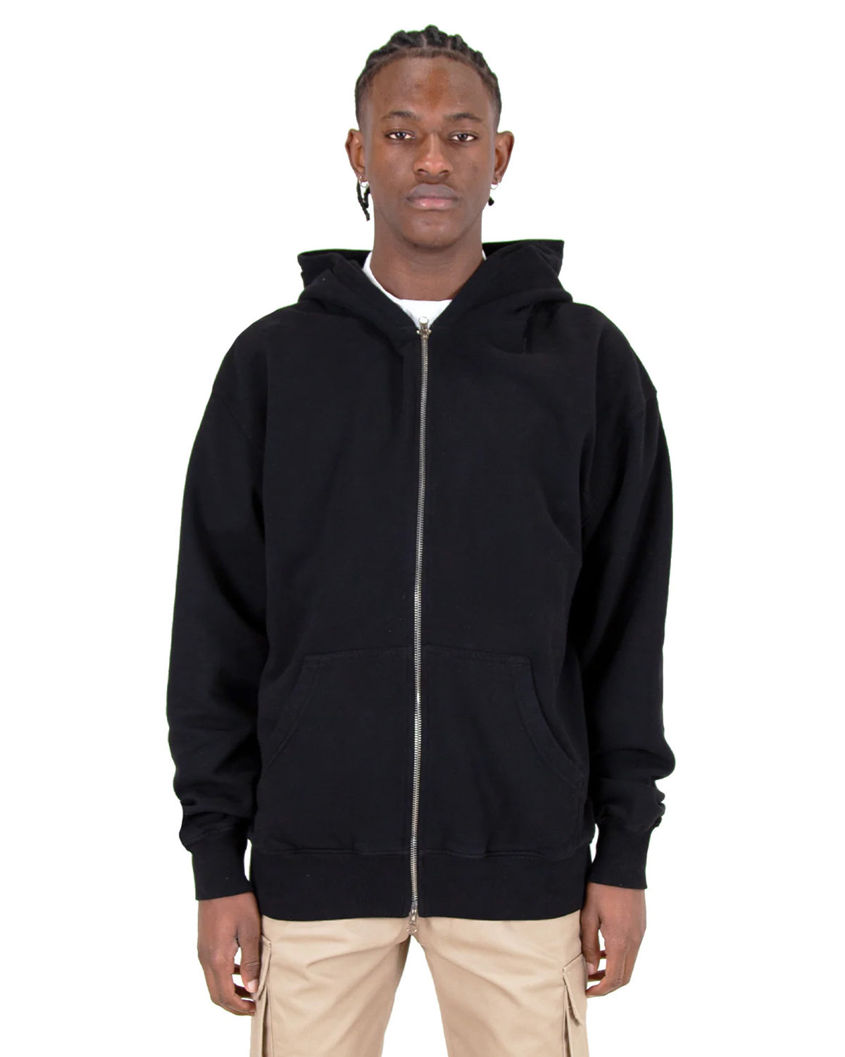 Shaka Wear Men's Garment Dye Double-Zip Hooded Sweatshirt