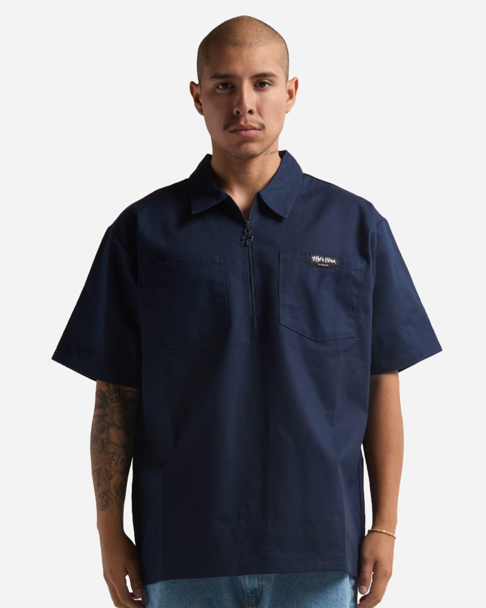 Shaka Wear Unisex Work Heavyweight Quarter-Zip Short Sleeve Shirt - SHQZWS