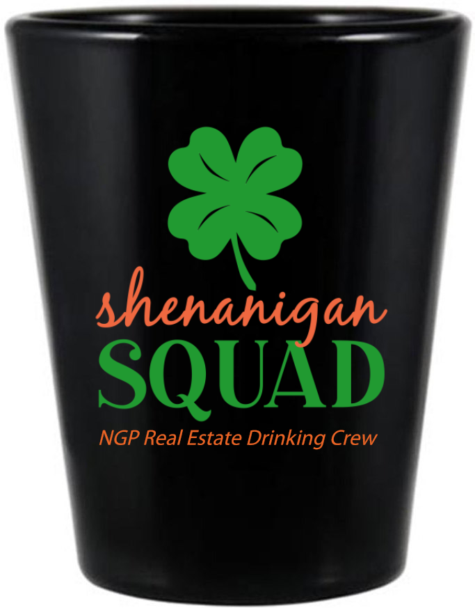 Shenanigan Squad St. Patrick's Black Shot Glass