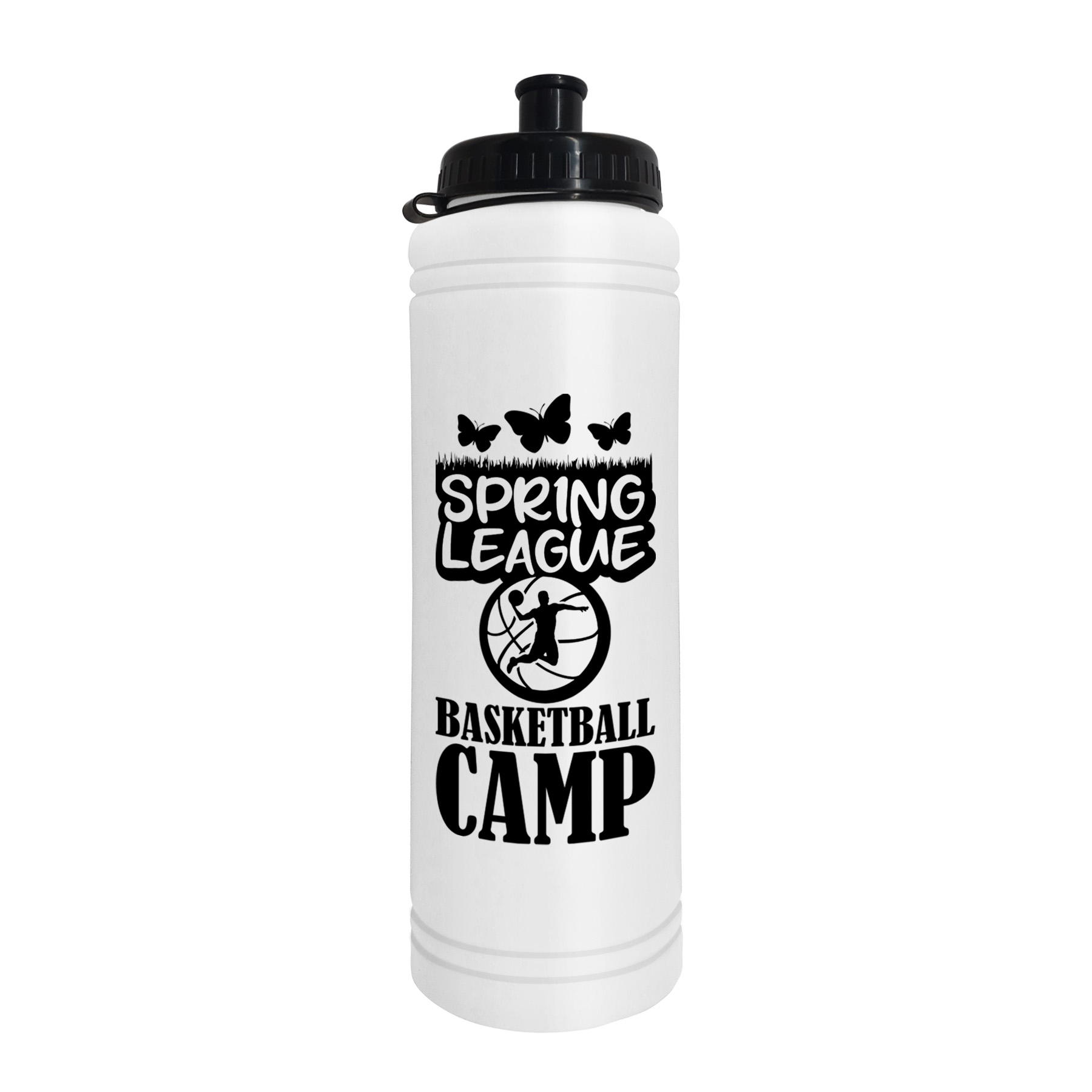 Slim Line - 25 Oz. Water Bottle With Tethered Push Pull