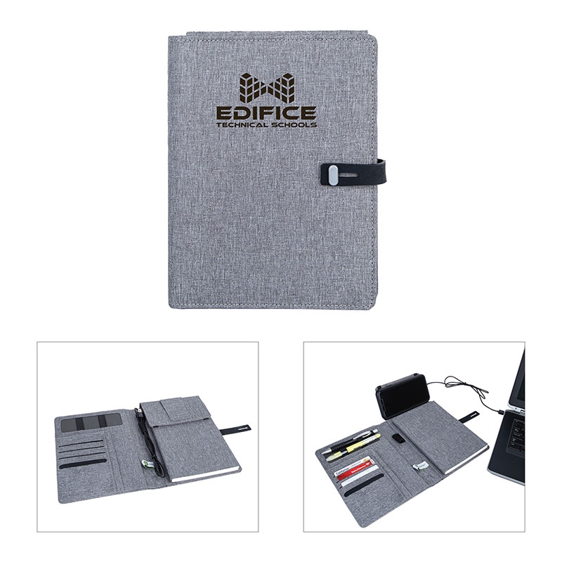 Sovrano Binghamton RPET Padfolio W/ Wireless Phone Charger