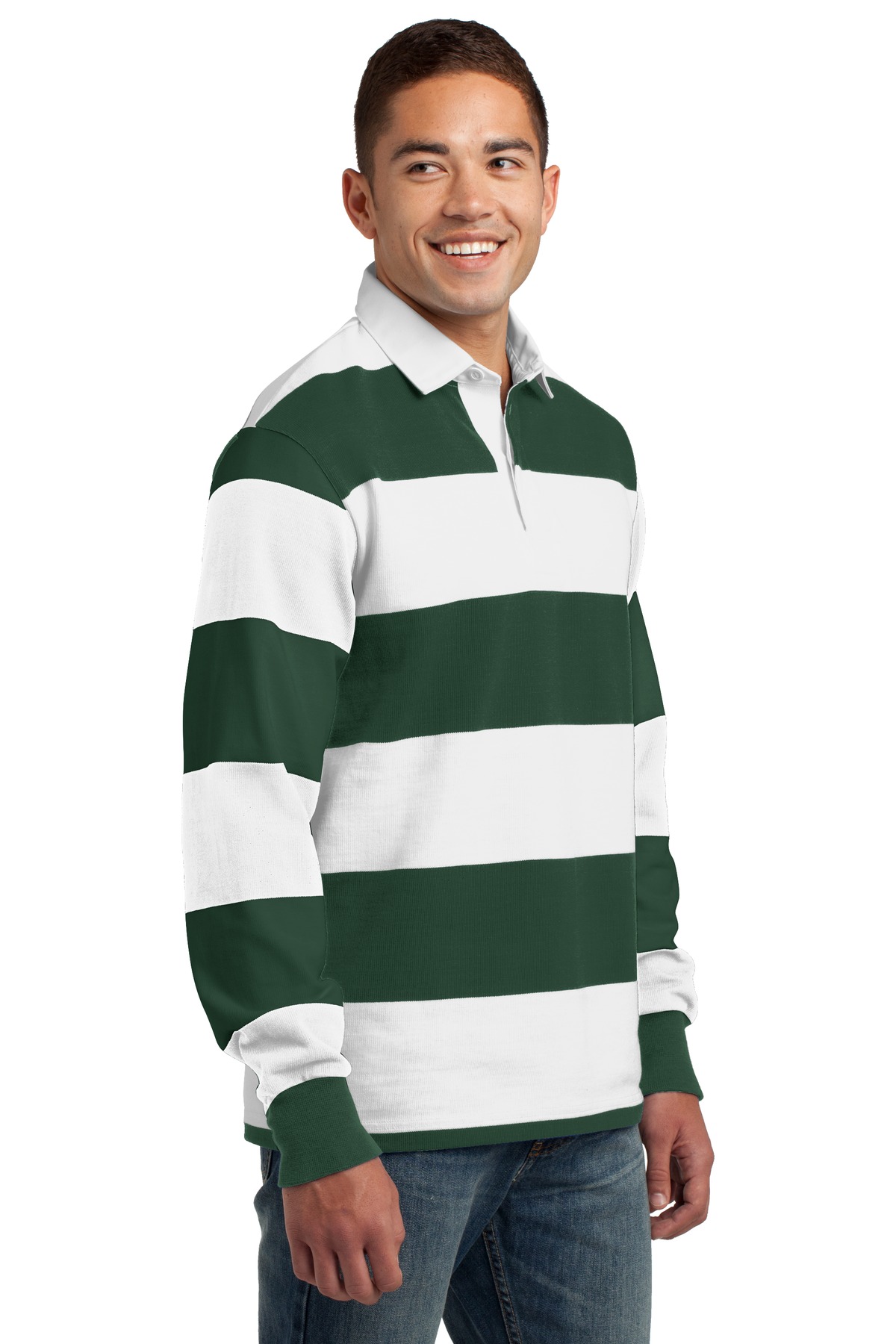 Sport-Tek Classic Long Sleeve Rugby Polo.