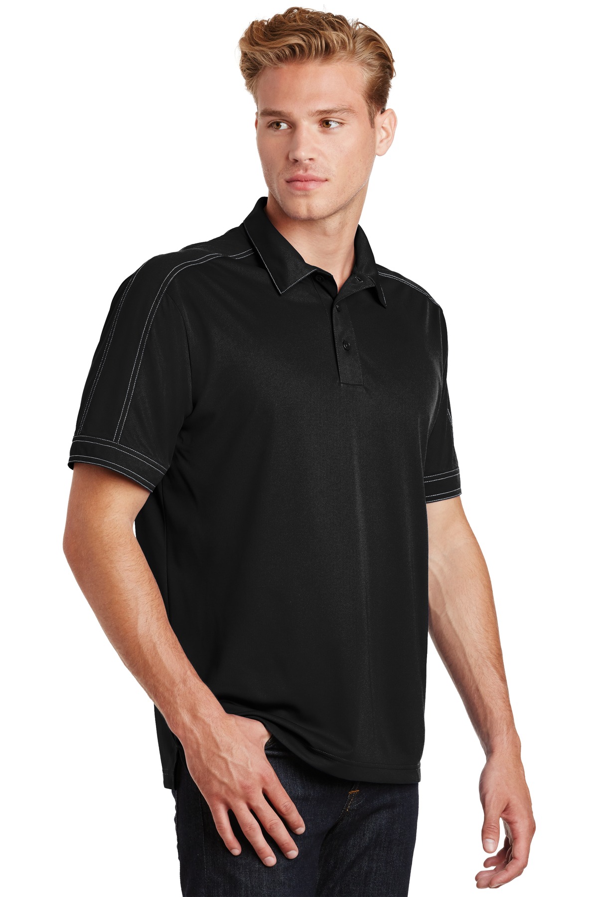 Sport-Tek Contrast Stitch Micropique Sport-Wick Polo.