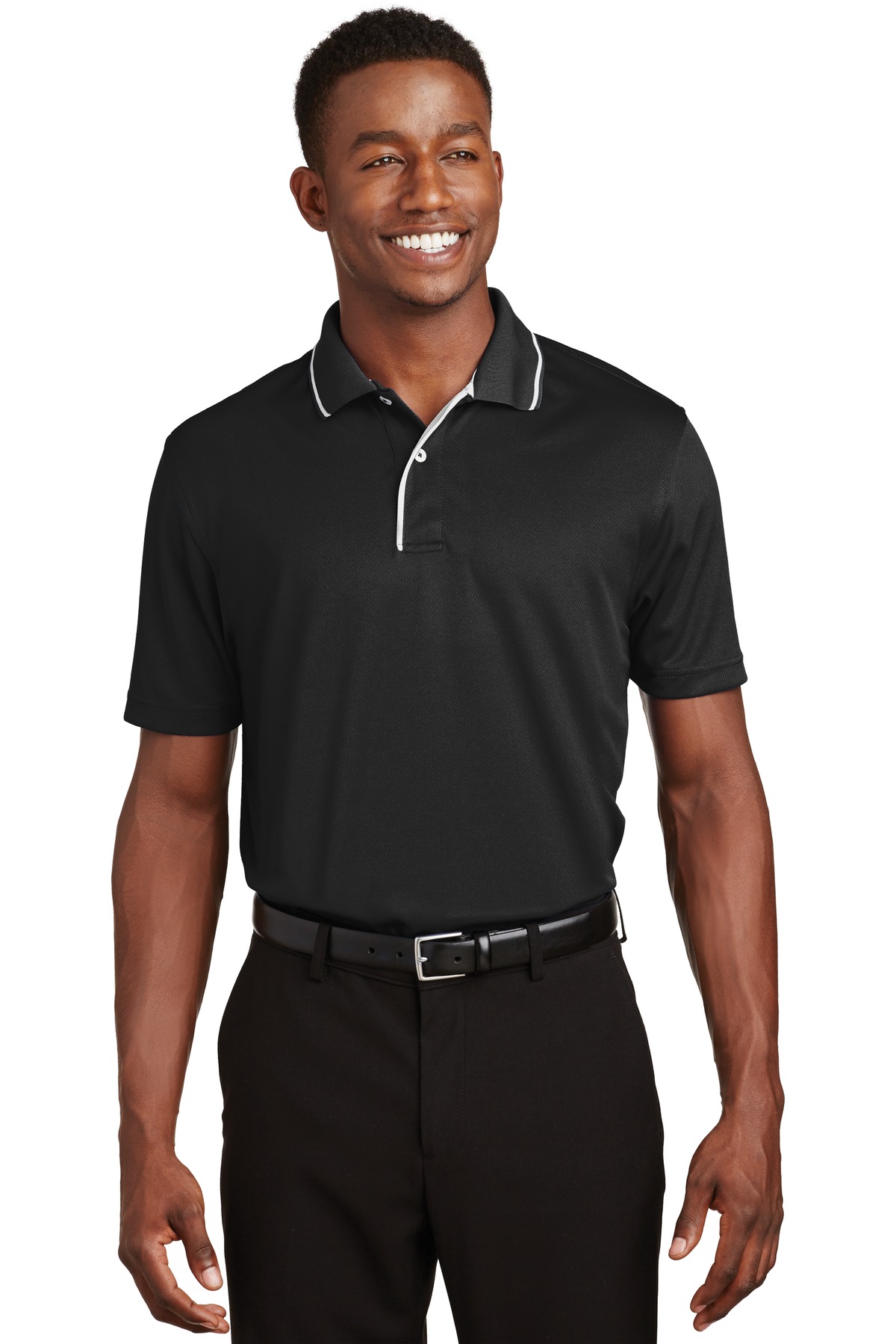 Sport-Tek Dri-Mesh Polo With Tipped Collar And Piping.