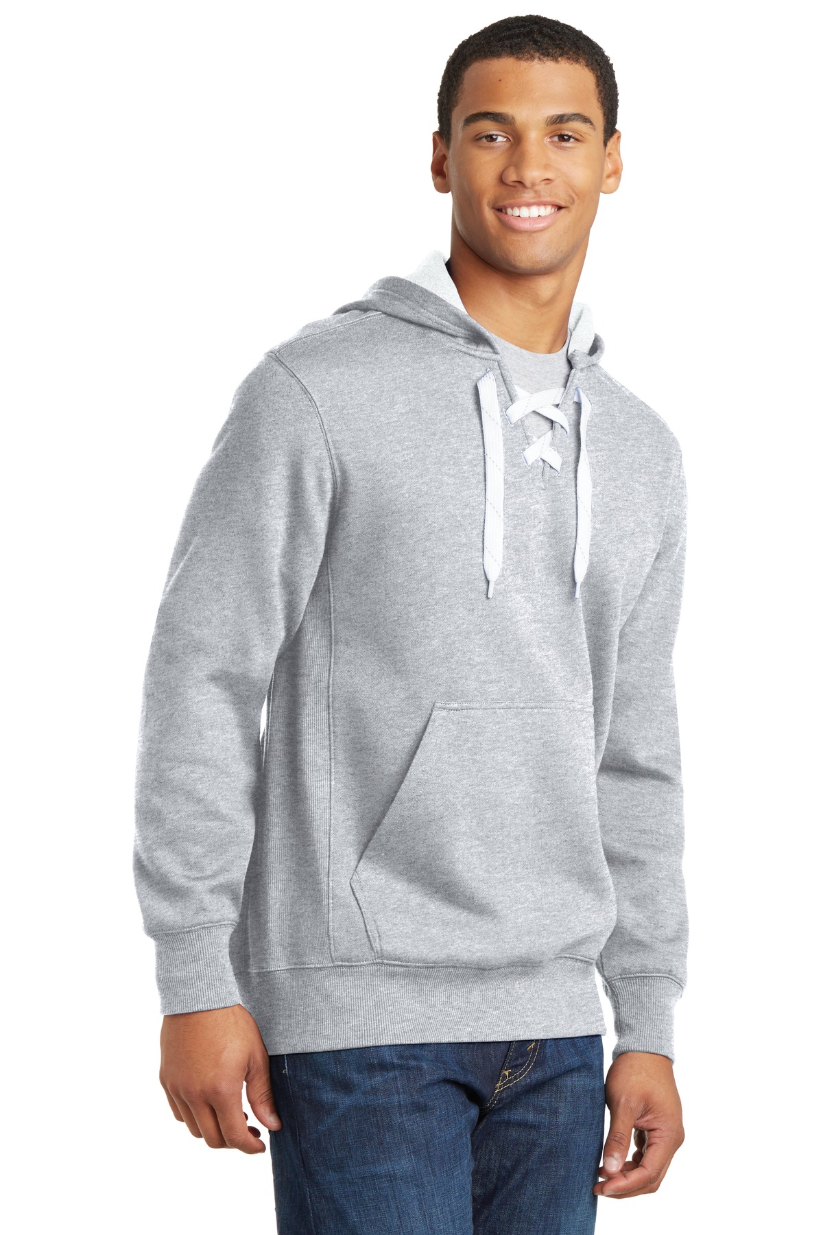 Sport-Tek Lace Up Pullover Hooded Sweatshirt.