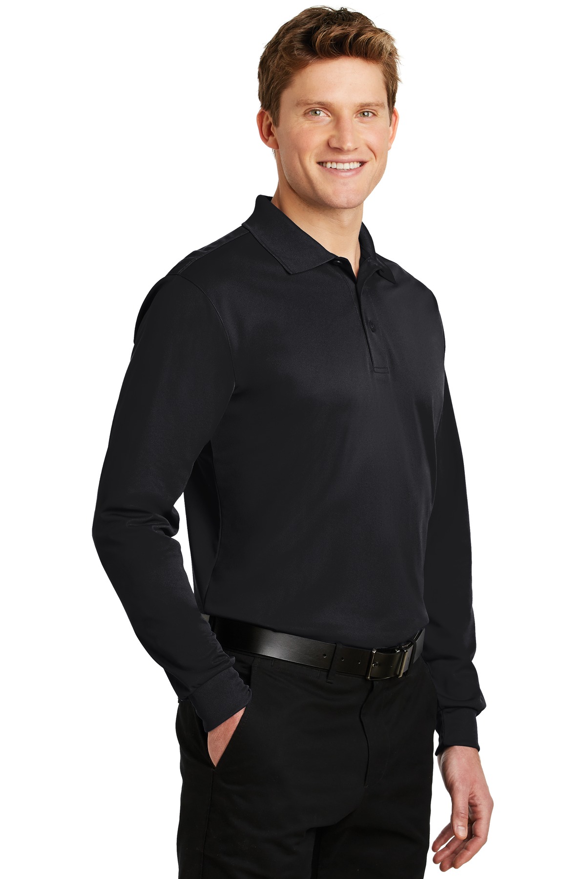 Sport-Tek Long Sleeve Micropique Sport-Wick Polo.