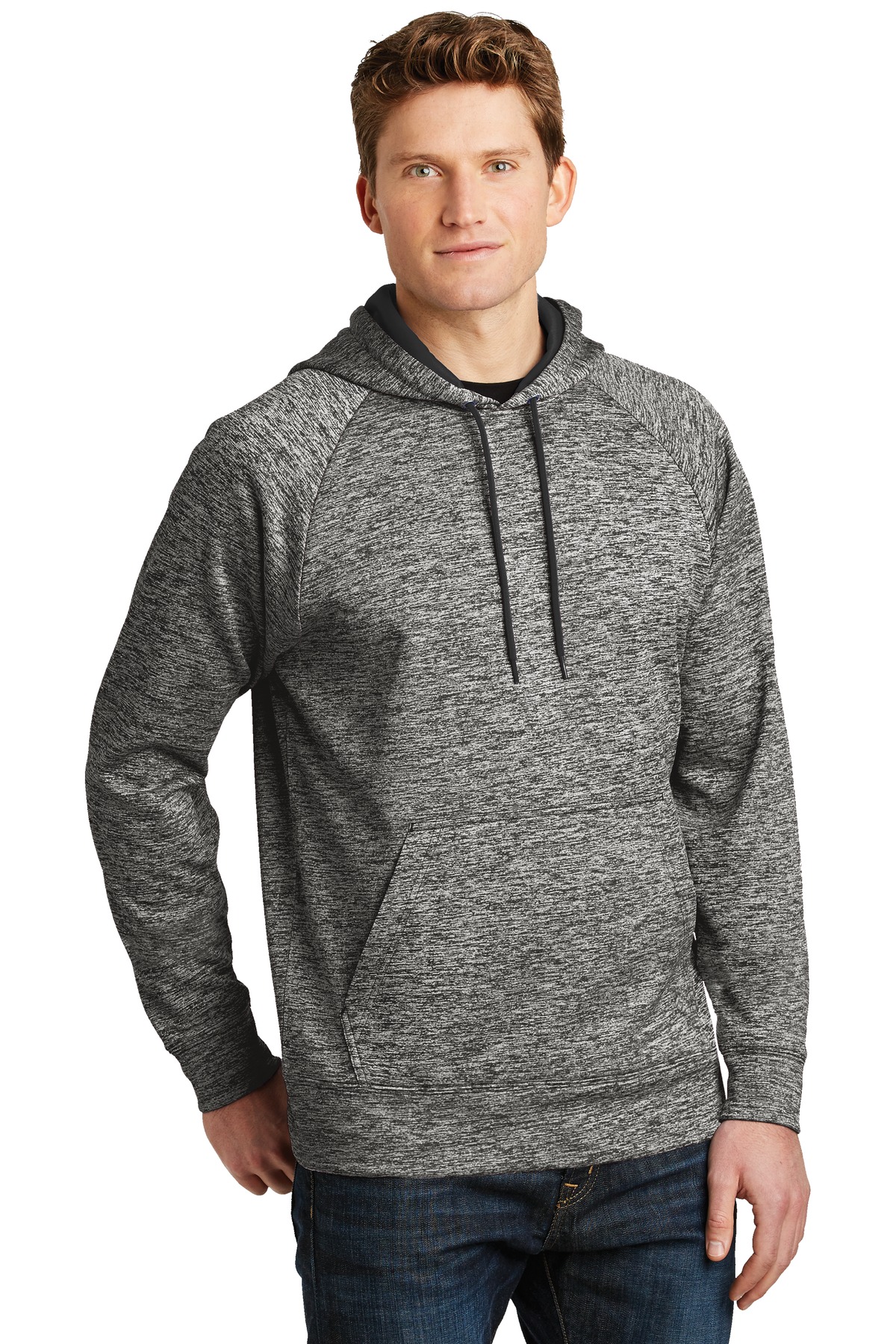 Sport-Tek PosiCharge Electric Heather Fleece Hooded Pullover.