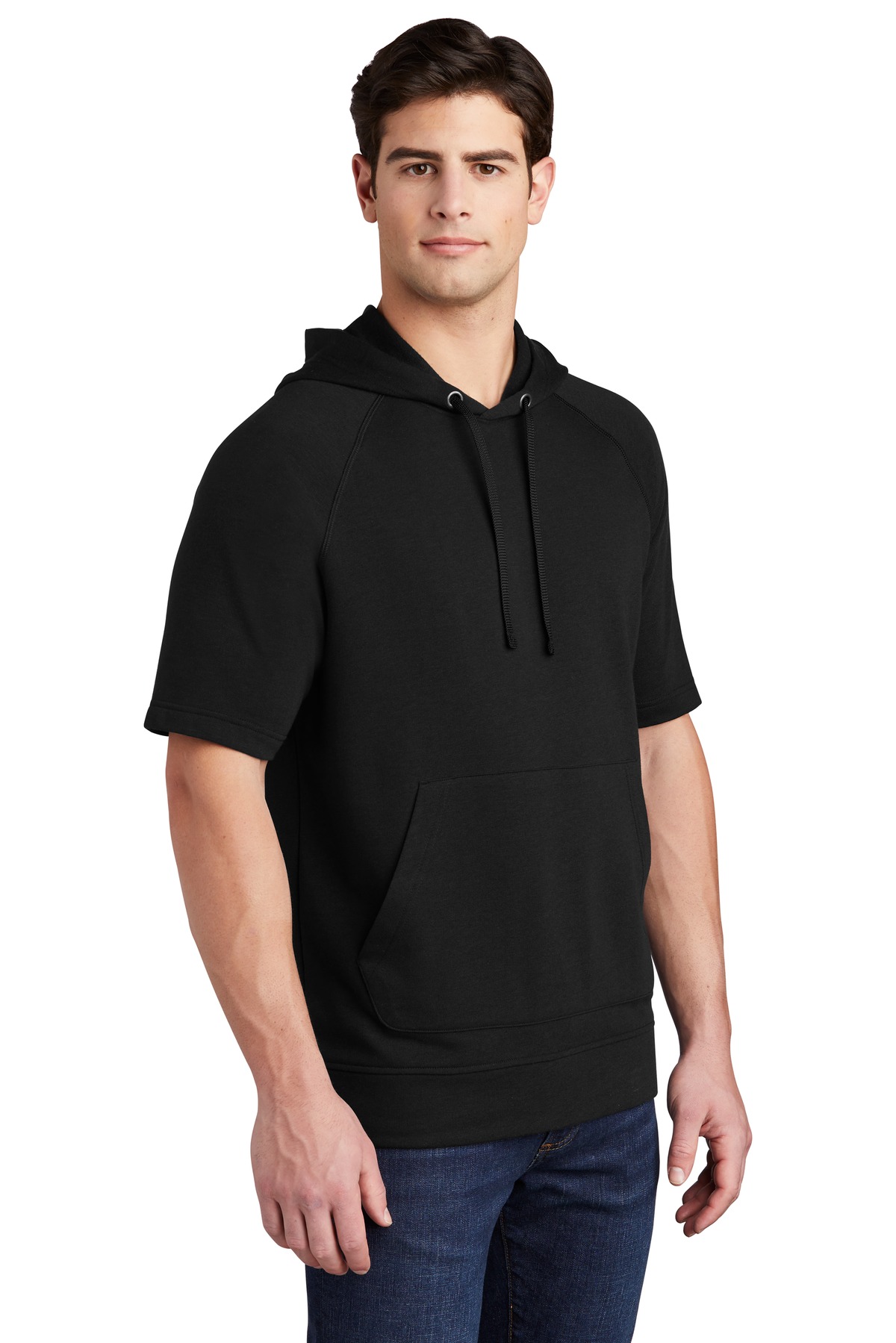 Sport-Tek PosiCharge Tri-Blend Wicking Fleece Short Sleeve Hooded Pullover