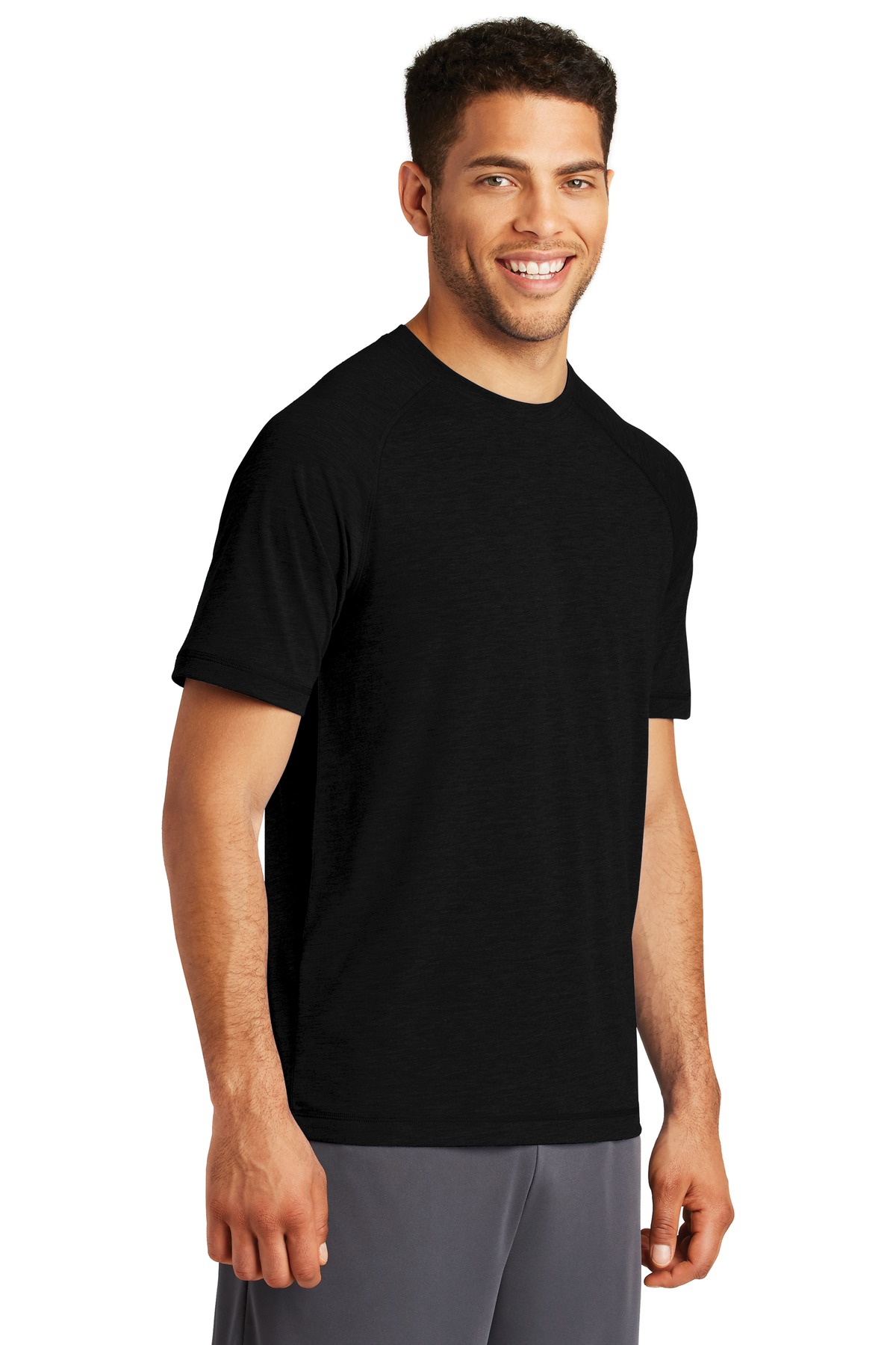 Sport-Tek PosiCharge Tri-Blend Wicking Raglan Tee.