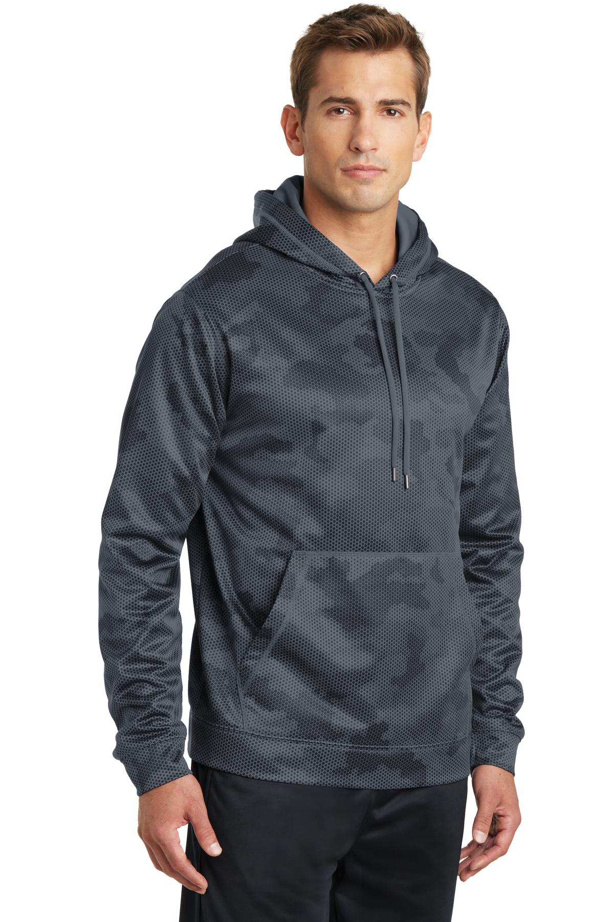 Sport-Tek Sport-Wick CamoHex Fleece Hooded Pullover.