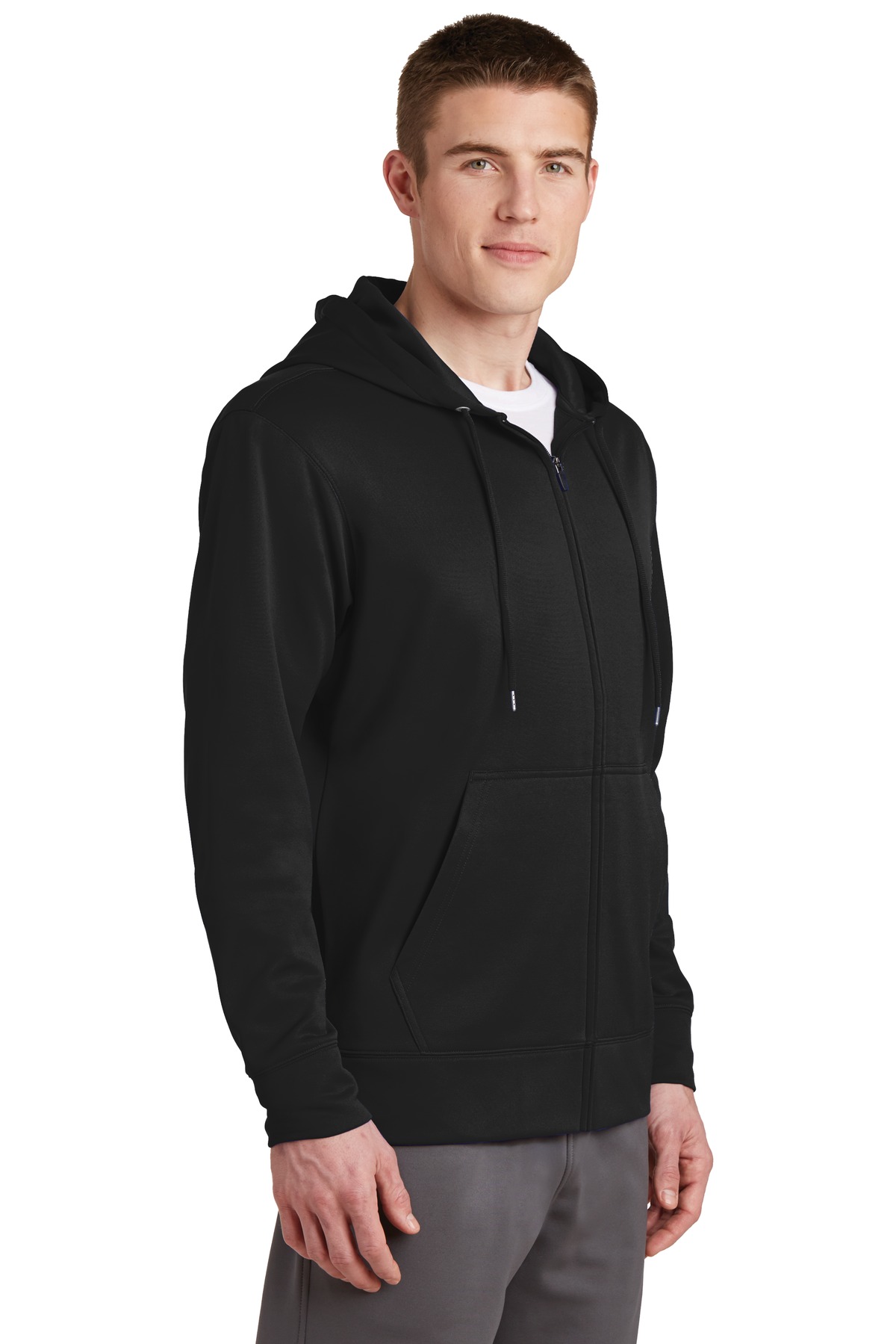 Sport-Tek Sport-Wick Fleece Full-Zip Hooded Jacket.