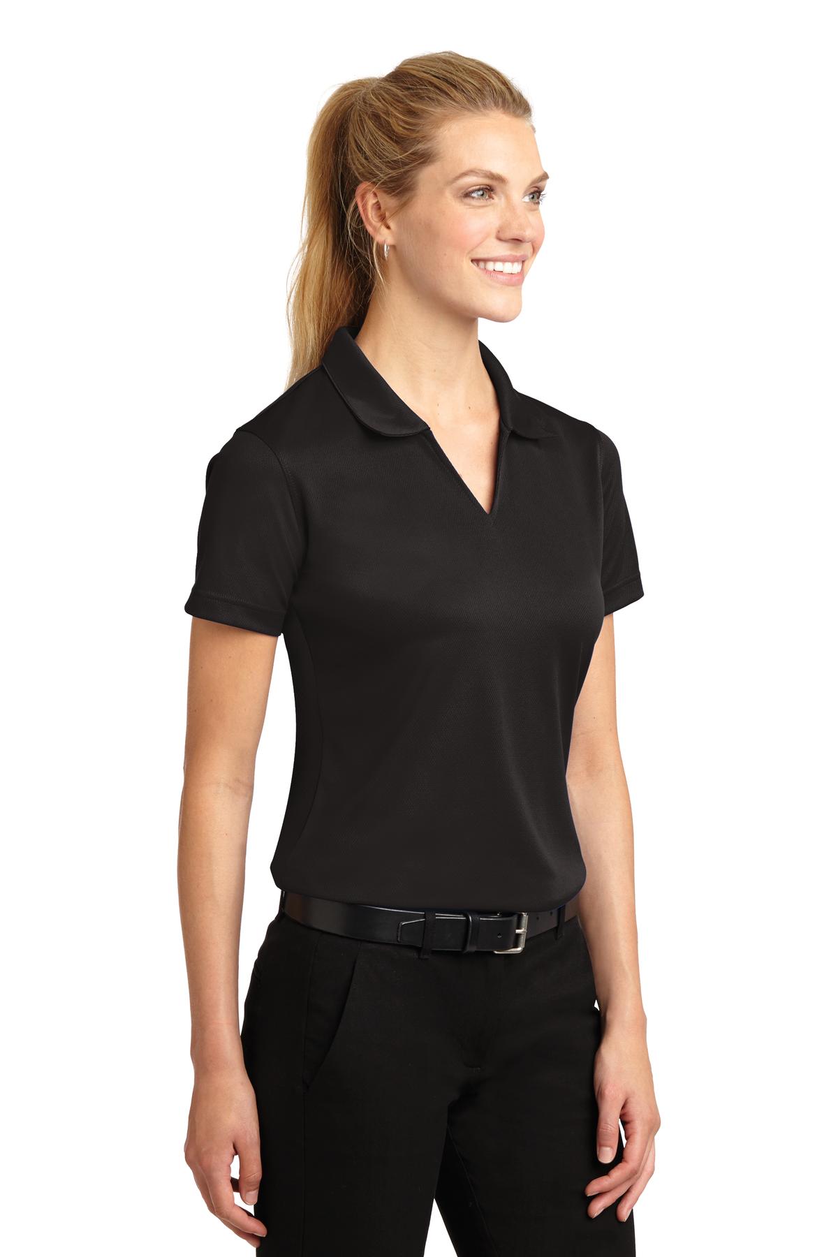 Sport-Tek Women's Dri-Mesh V-Neck Polo.