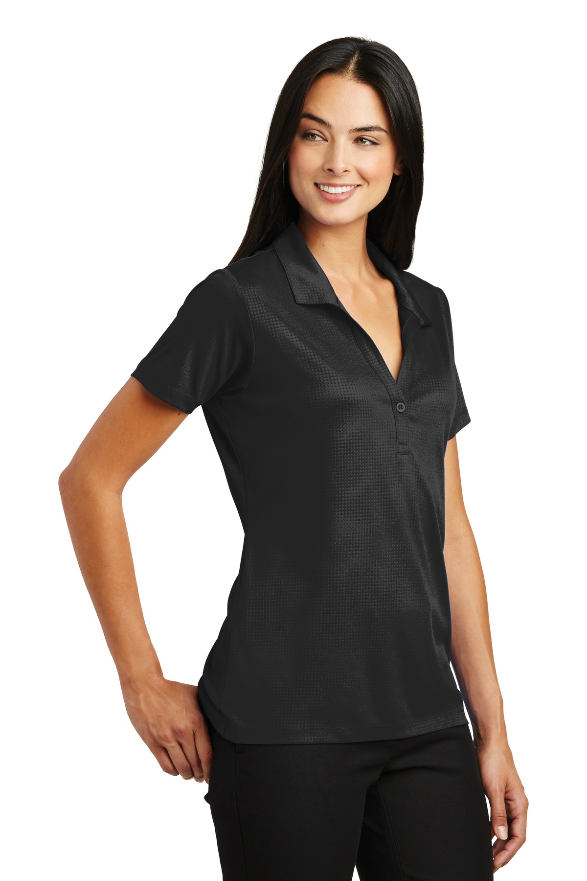 Sport-Tek Women's Embossed PosiCharge Tough Polo .