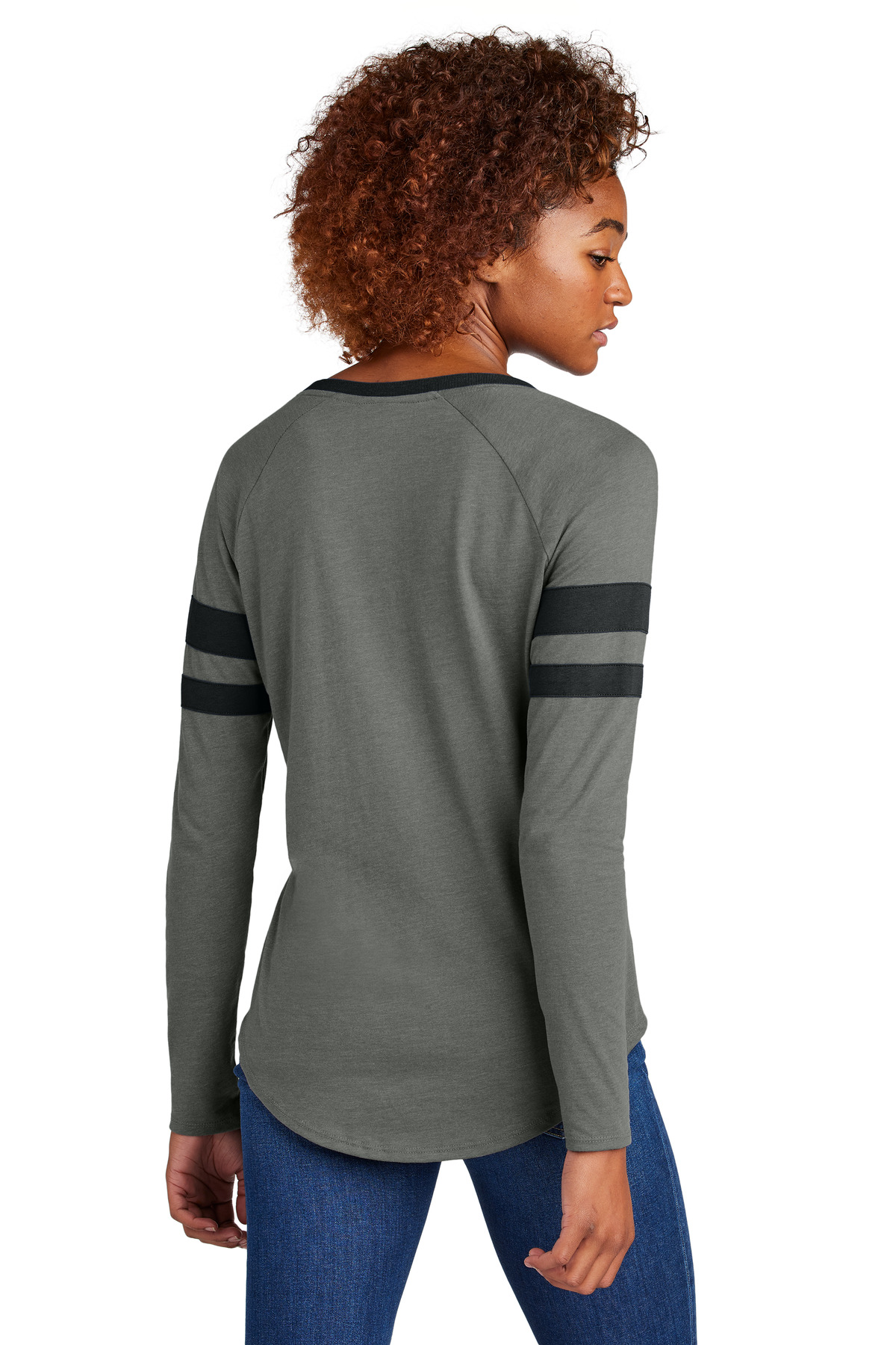 Sport-Tek Women's Halftime Stripe Long Sleeve V-Neck Tee
