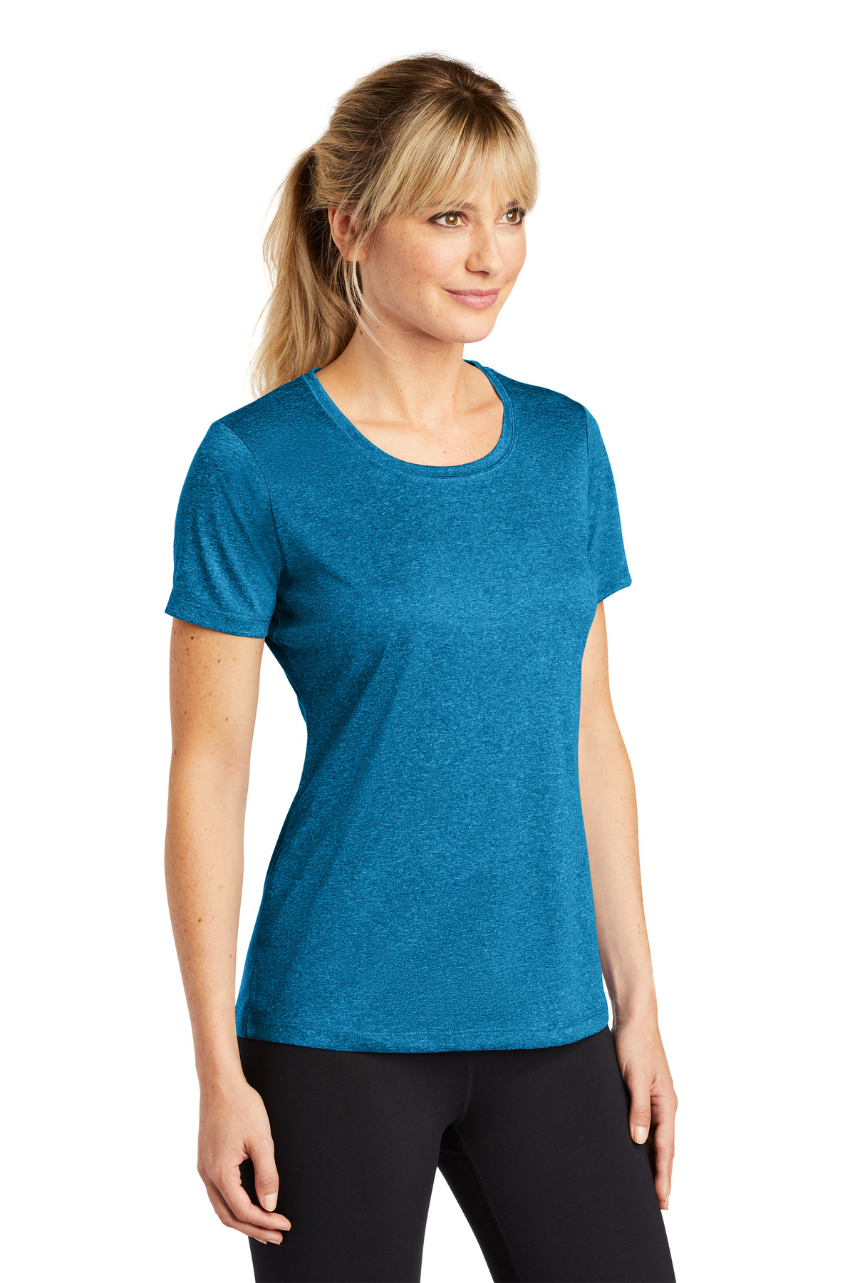Sport-Tek Women's Heather Contender Scoop Neck Tee.
