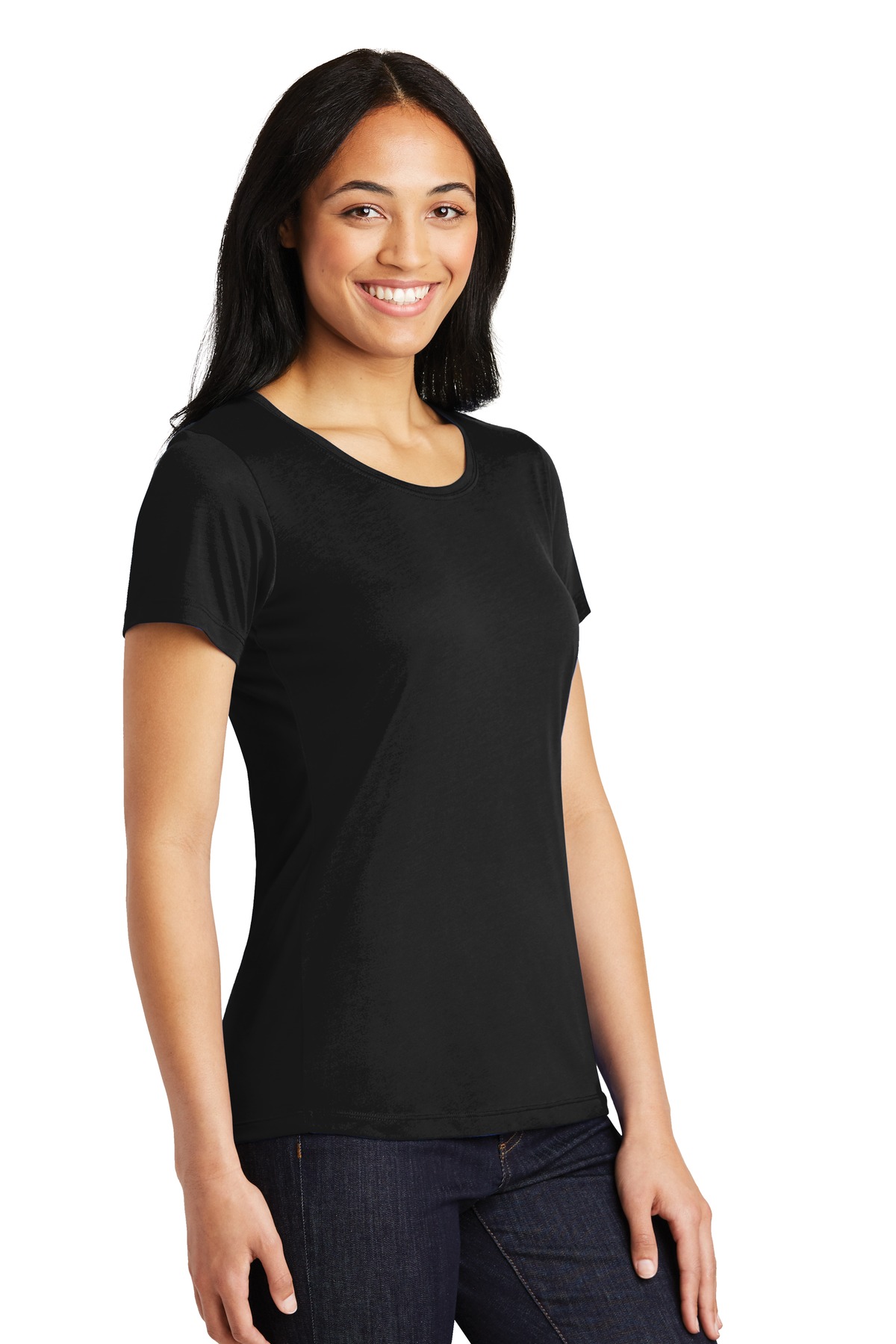 Sport-Tek Women's PosiCharge Competitor Cotton Touch Scoop Neck Tee.