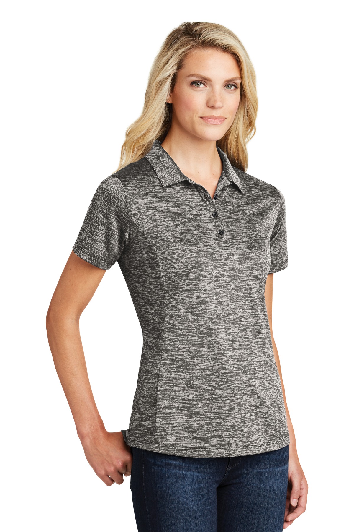 Sport-Tek Women's PosiCharge Electric Heather Polo.