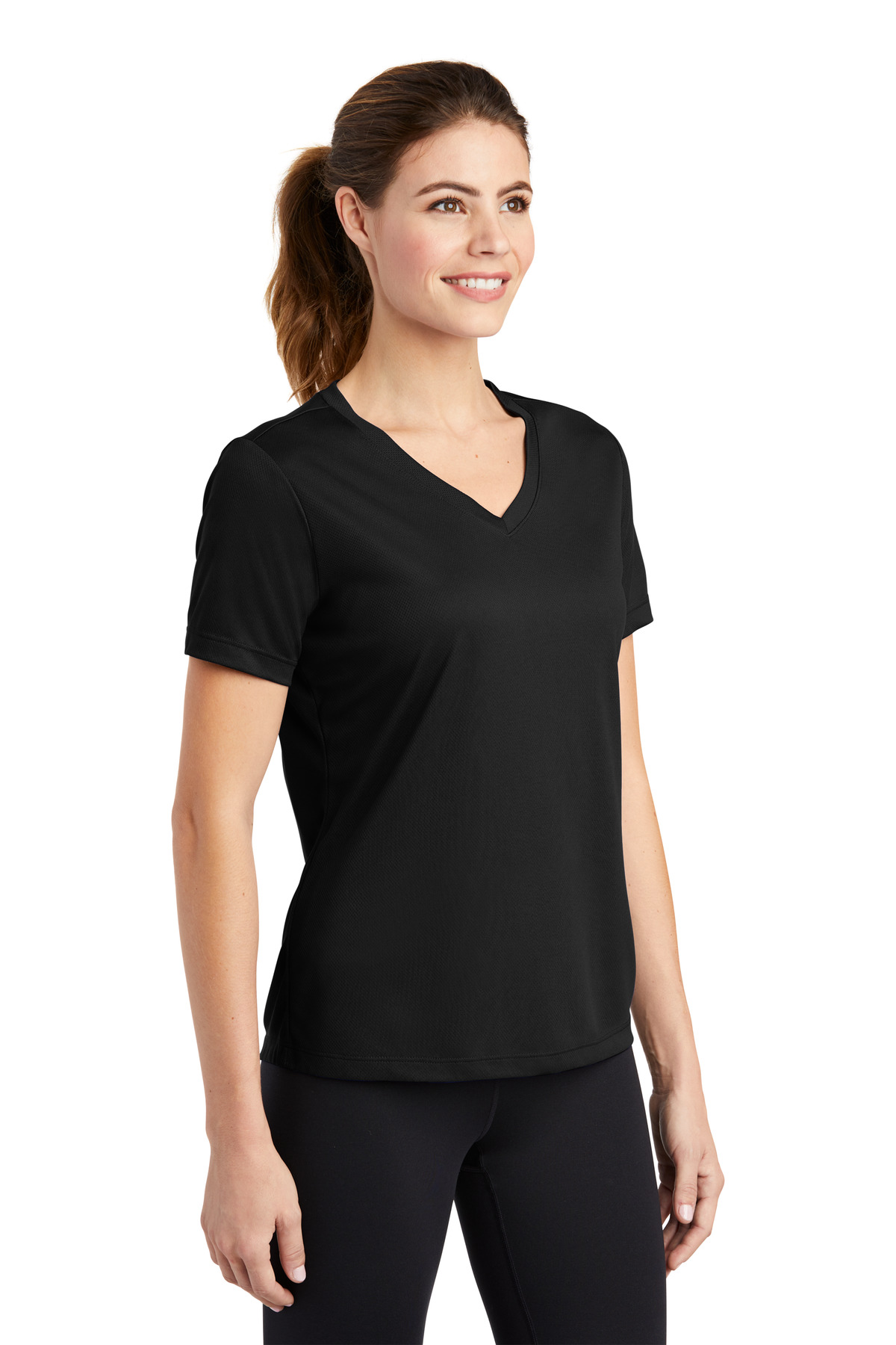Sport-Tek Women's PosiCharge RacerMesh V-Neck Tee.